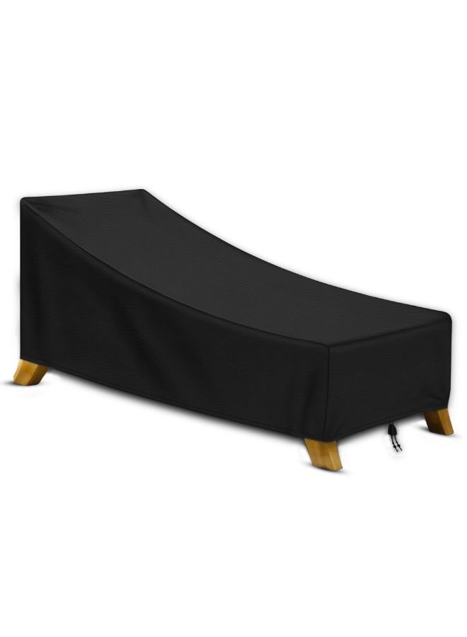 TOPIFY Patio Chaise Lounge Cover Waterproof,Outdoor Lounge Chair Covers,Water Resistant Black Chair Cover For Pool Lounge Chairs,Waterproof Outdoor Lounge Chair Covers - Image 1